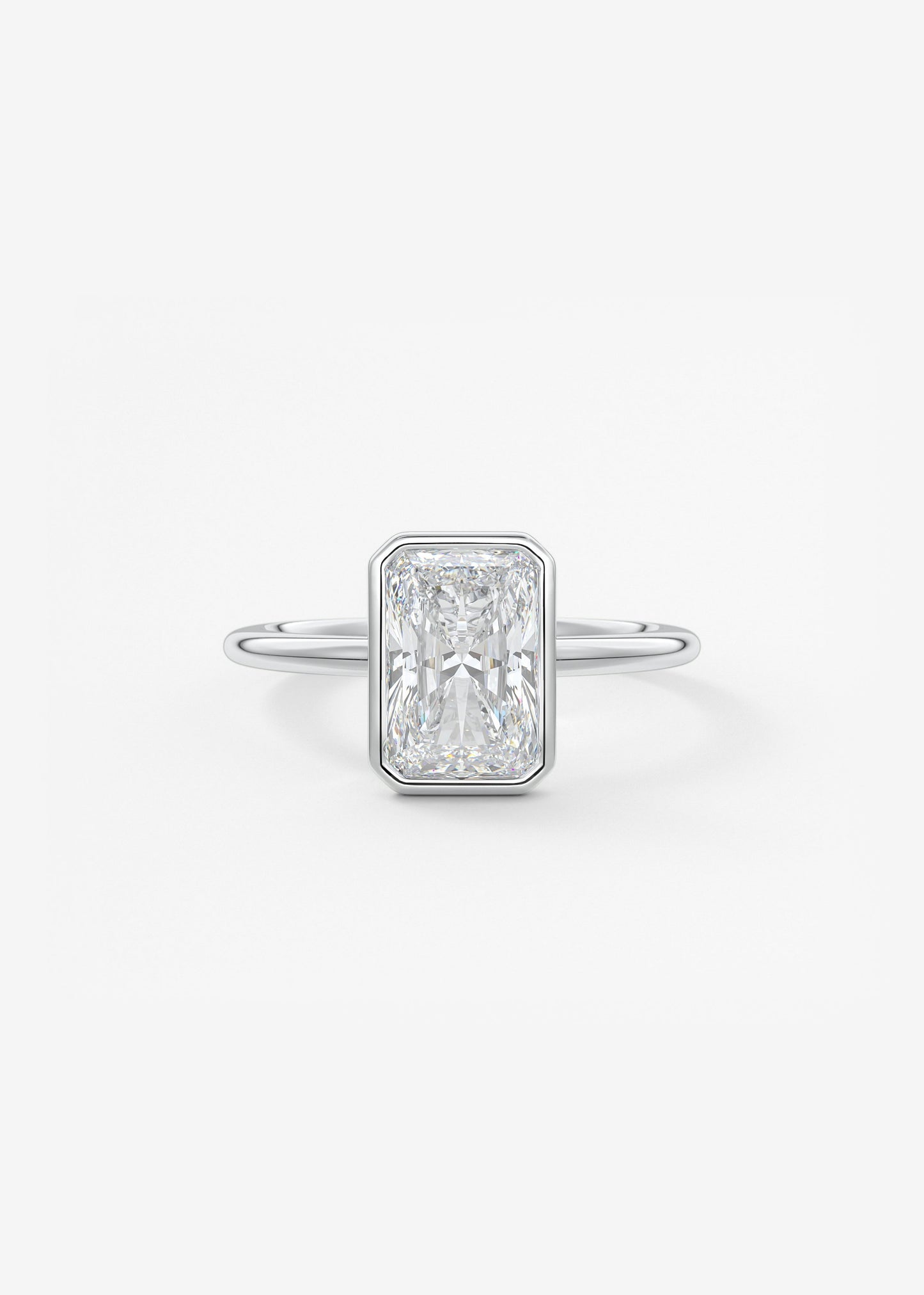 Radiant Bezel Lab Grown Diamond Engagement Ring