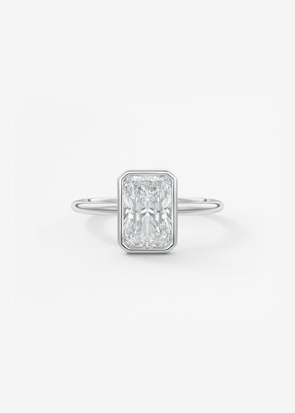 Radiant Bezel Lab Grown Diamond Engagement Ring