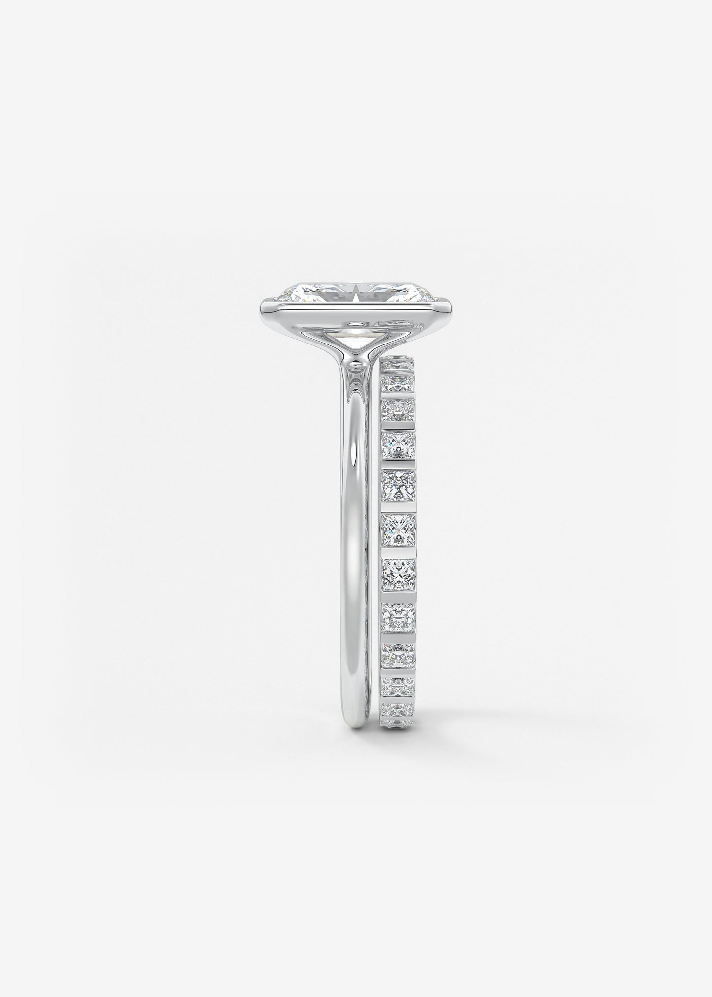 Radiant Bezel Lab Grown Diamond Engagement Ring