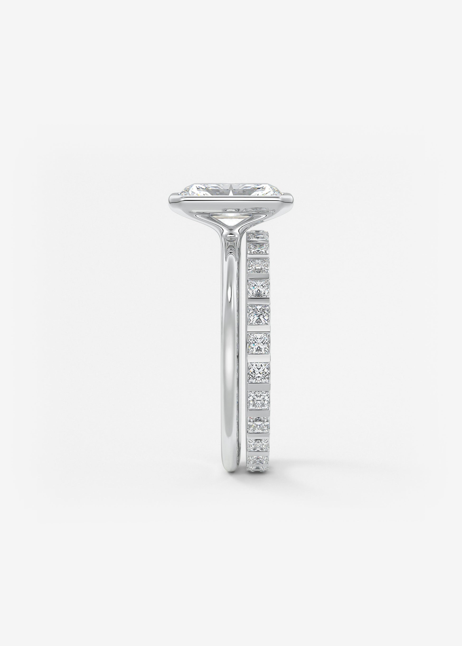Radiant Bezel Lab Grown Diamond Engagement Ring