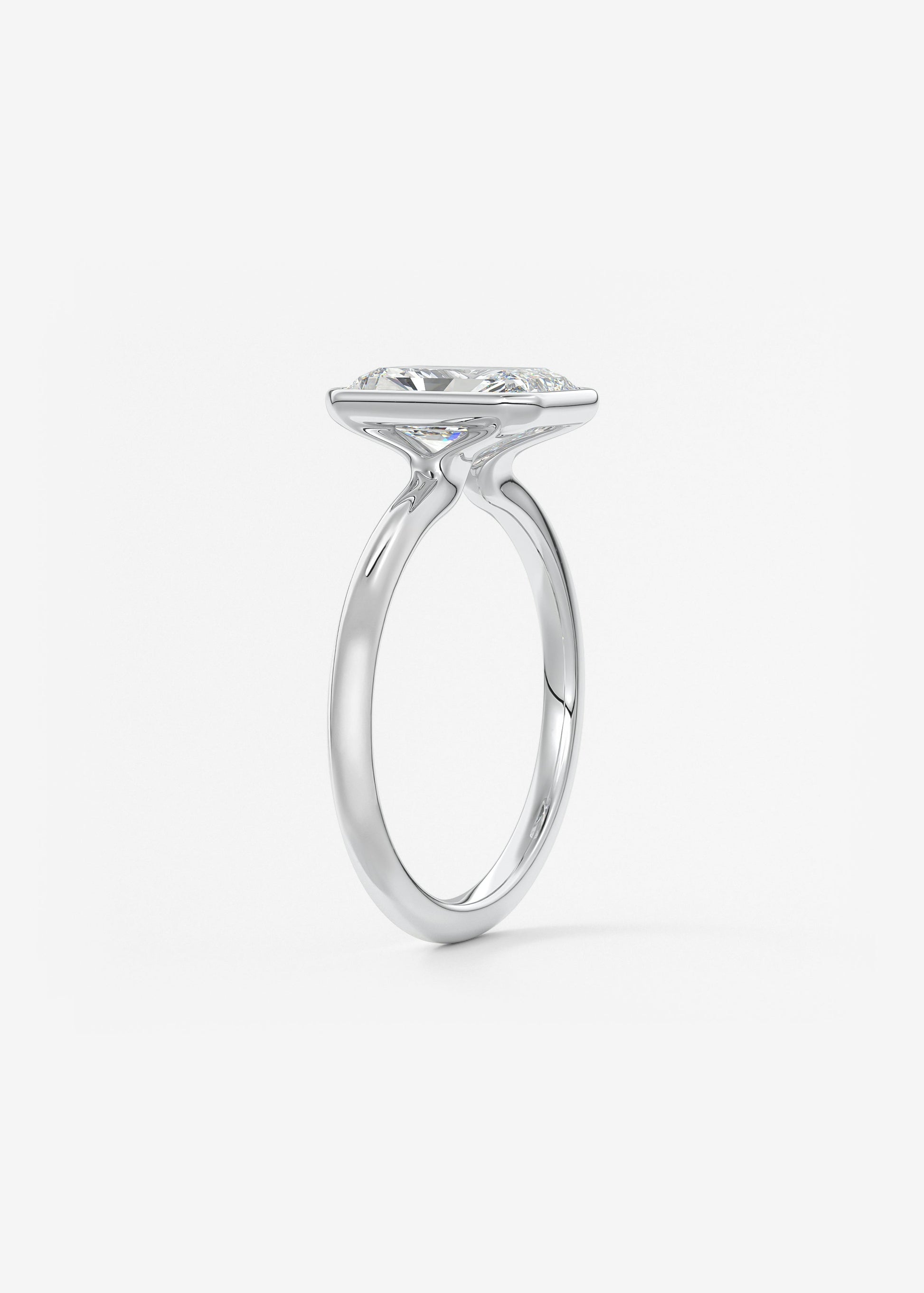 Radiant Bezel Lab Grown Diamond Engagement Ring