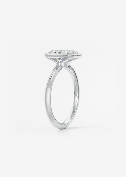 Radiant Bezel Lab Grown Diamond Engagement Ring