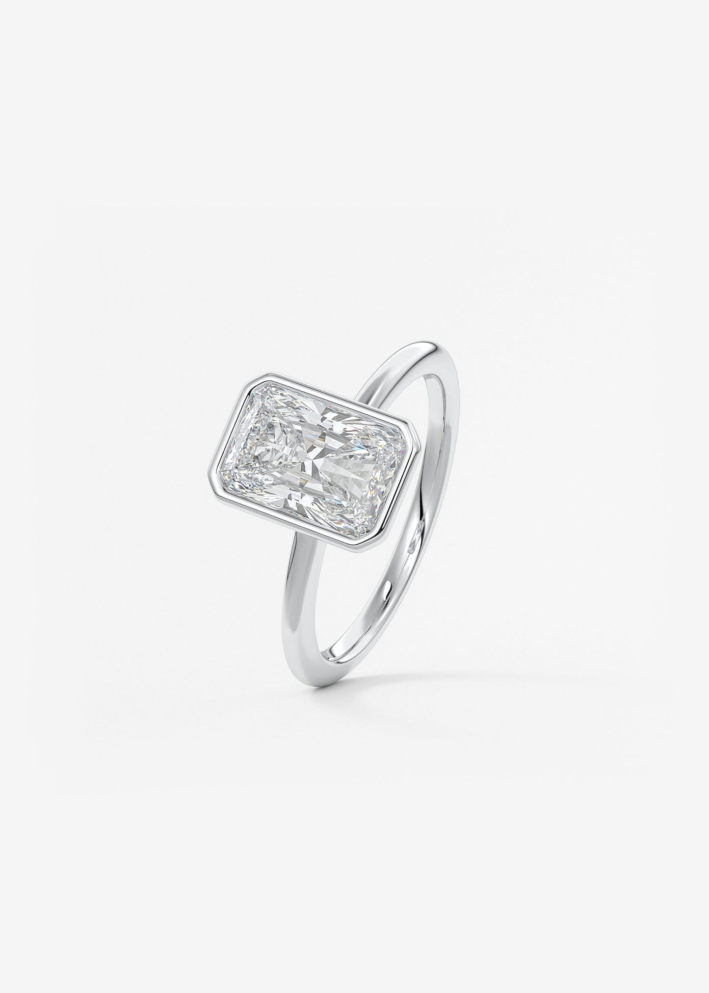 Radiant Bezel Lab Grown Diamond Engagement Ring