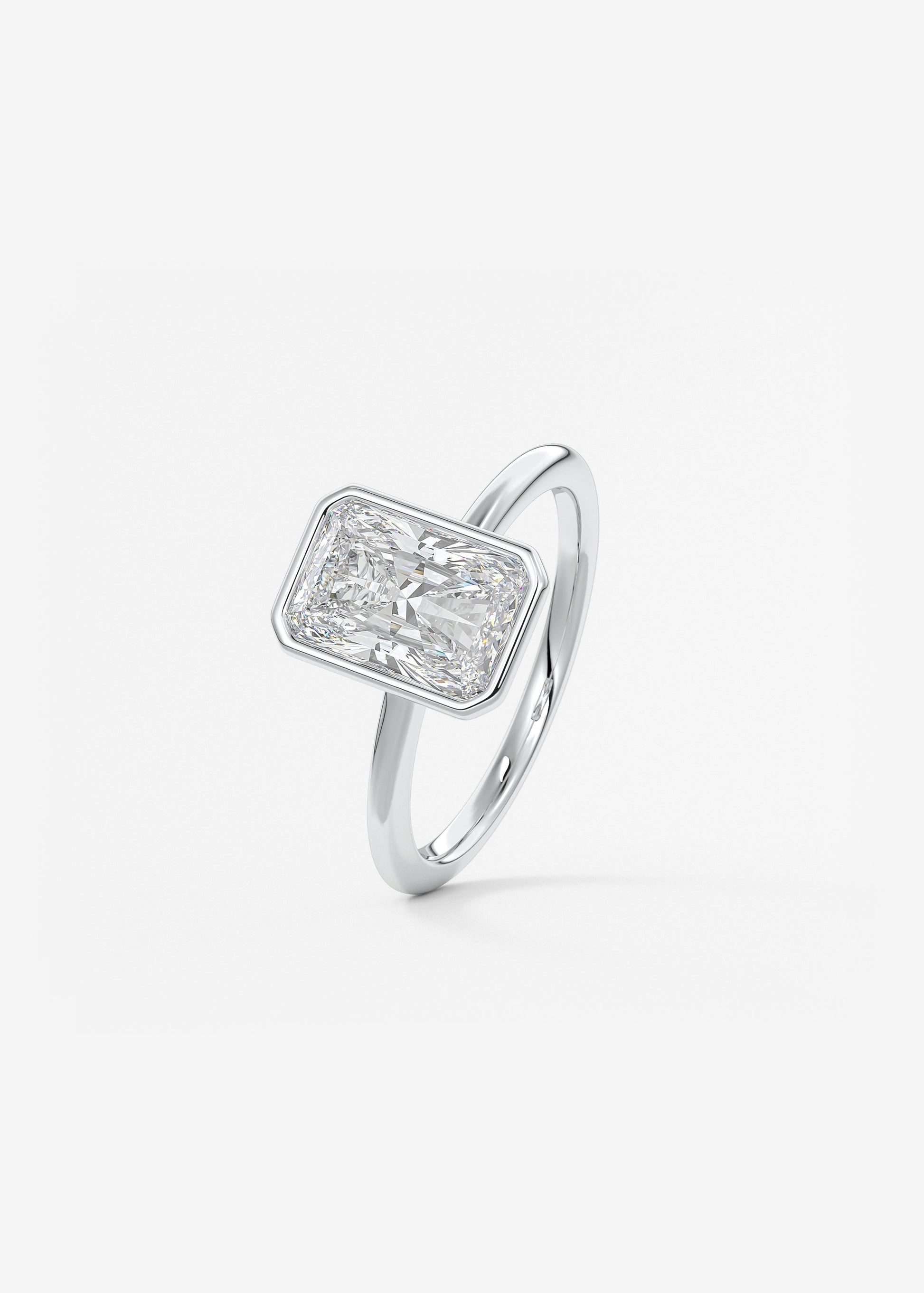 Radiant Bezel Lab Grown Diamond Engagement Ring