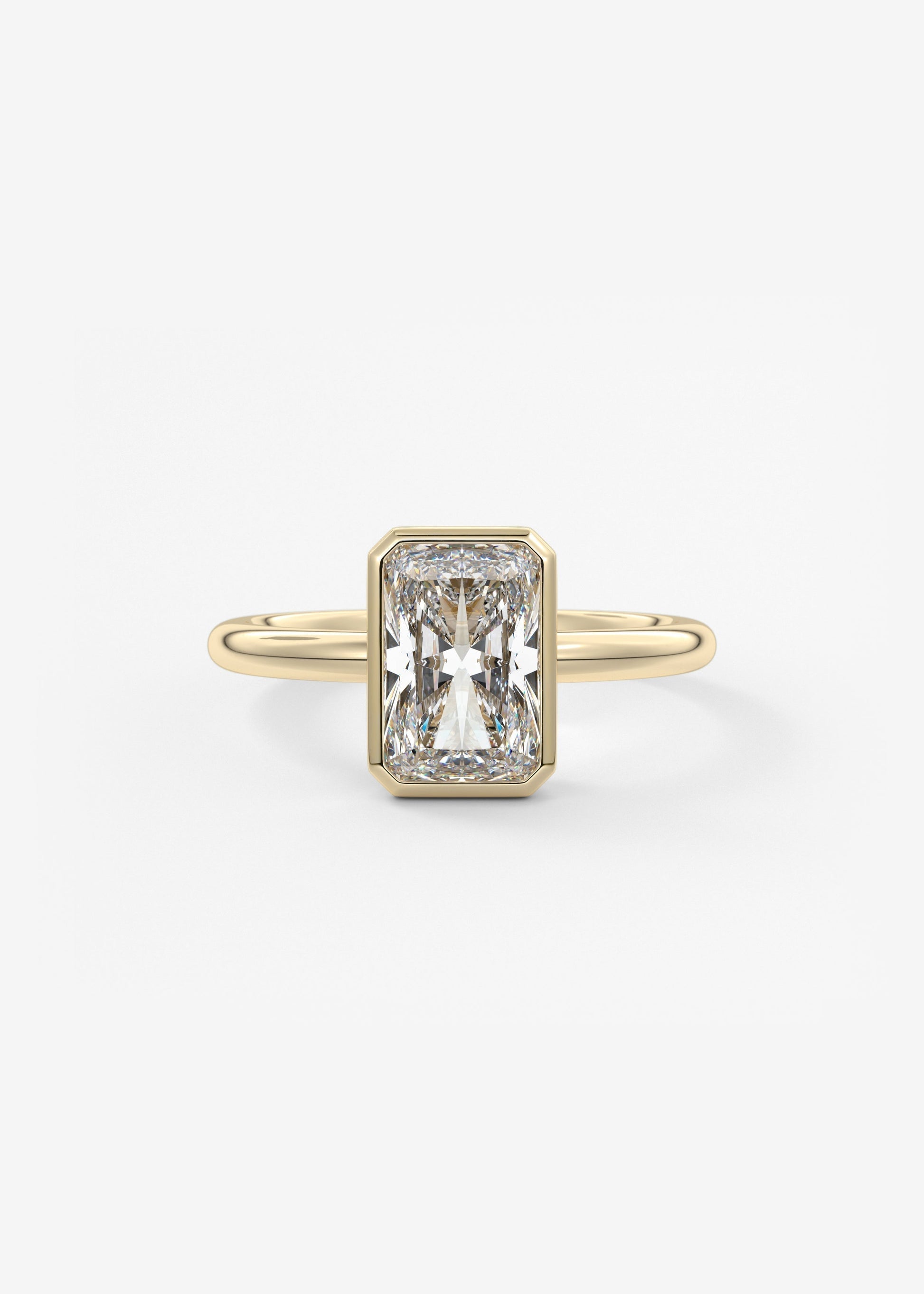Radiant Bezel Lab Grown Diamond Engagement Ring