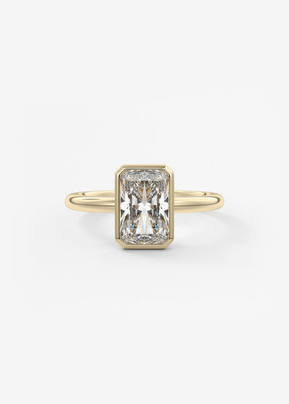 Radiant Bezel Lab Grown Diamond Engagement Ring