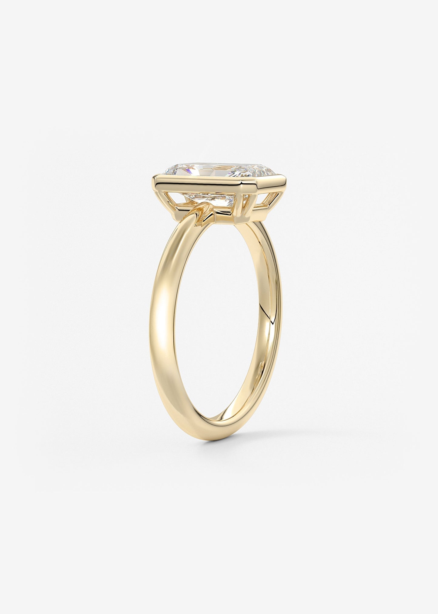 Radiant Bezel Lab Grown Diamond Engagement Ring