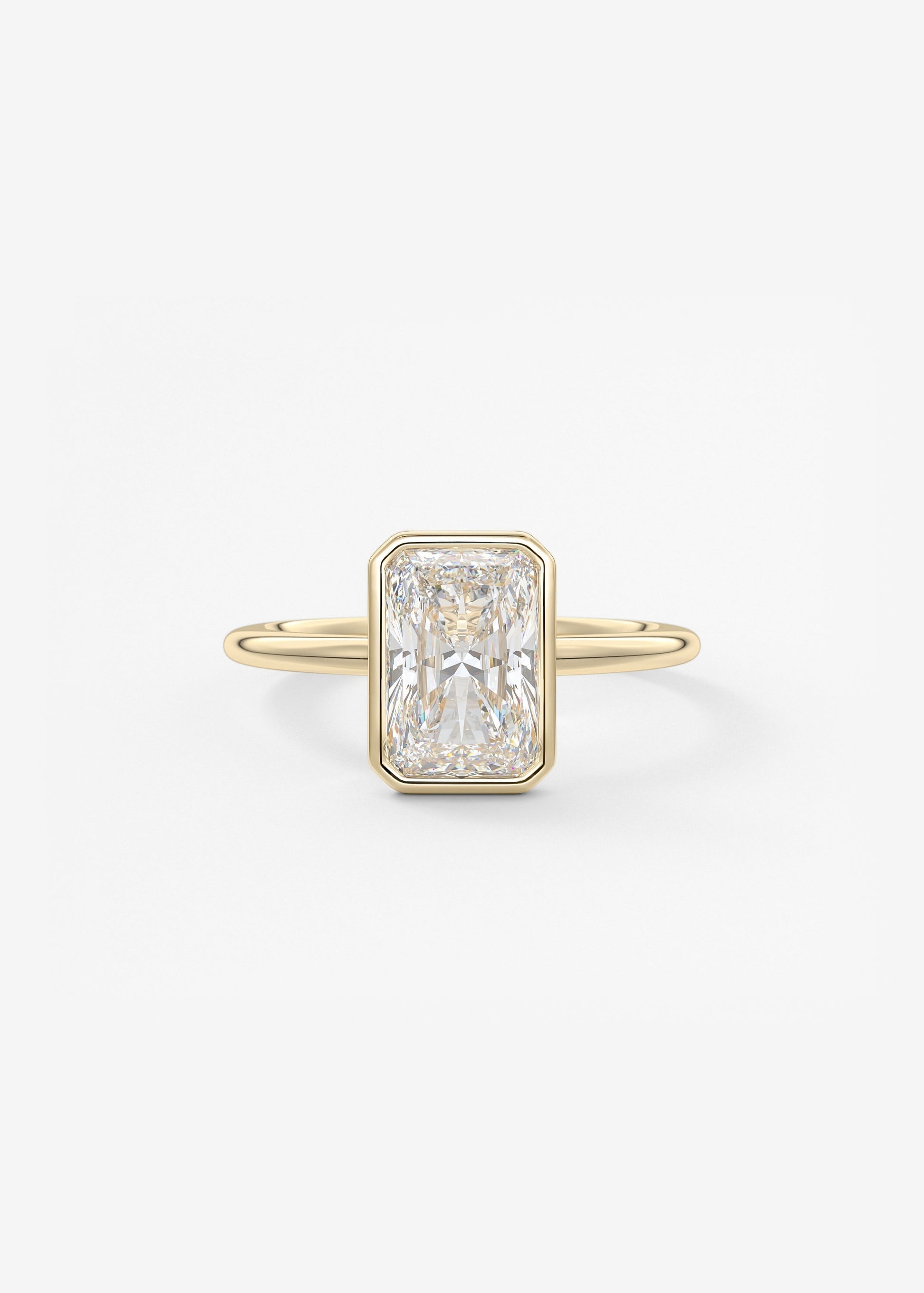 Radiant Bezel Lab Grown Diamond Engagement Ring
