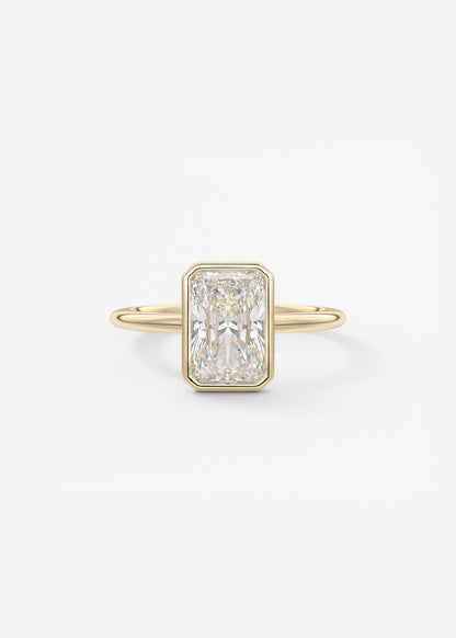 Radiant Bezel Lab Grown Diamond Engagement Ring