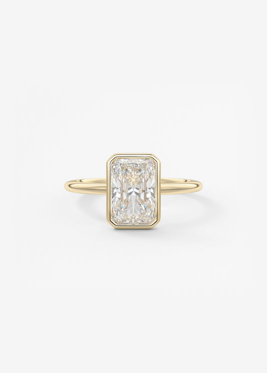 Radiant Bezel Lab Grown Diamond Engagement Ring