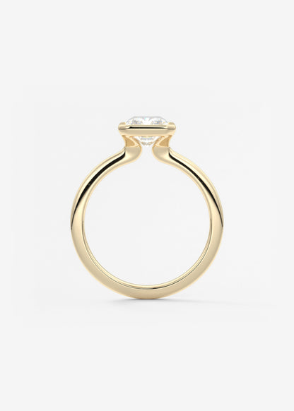 Radiant Bezel Lab Grown Diamond Engagement Ring