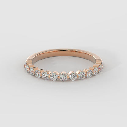 0.35 TCW Round Cut Half Eternity Moissanite Wedding Band 1