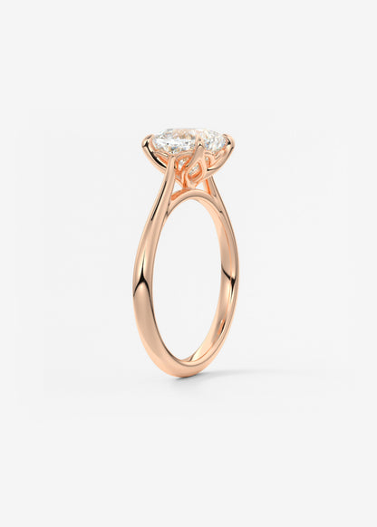 Cushion Cathedral Lab Grown Diamond Engagement Ring