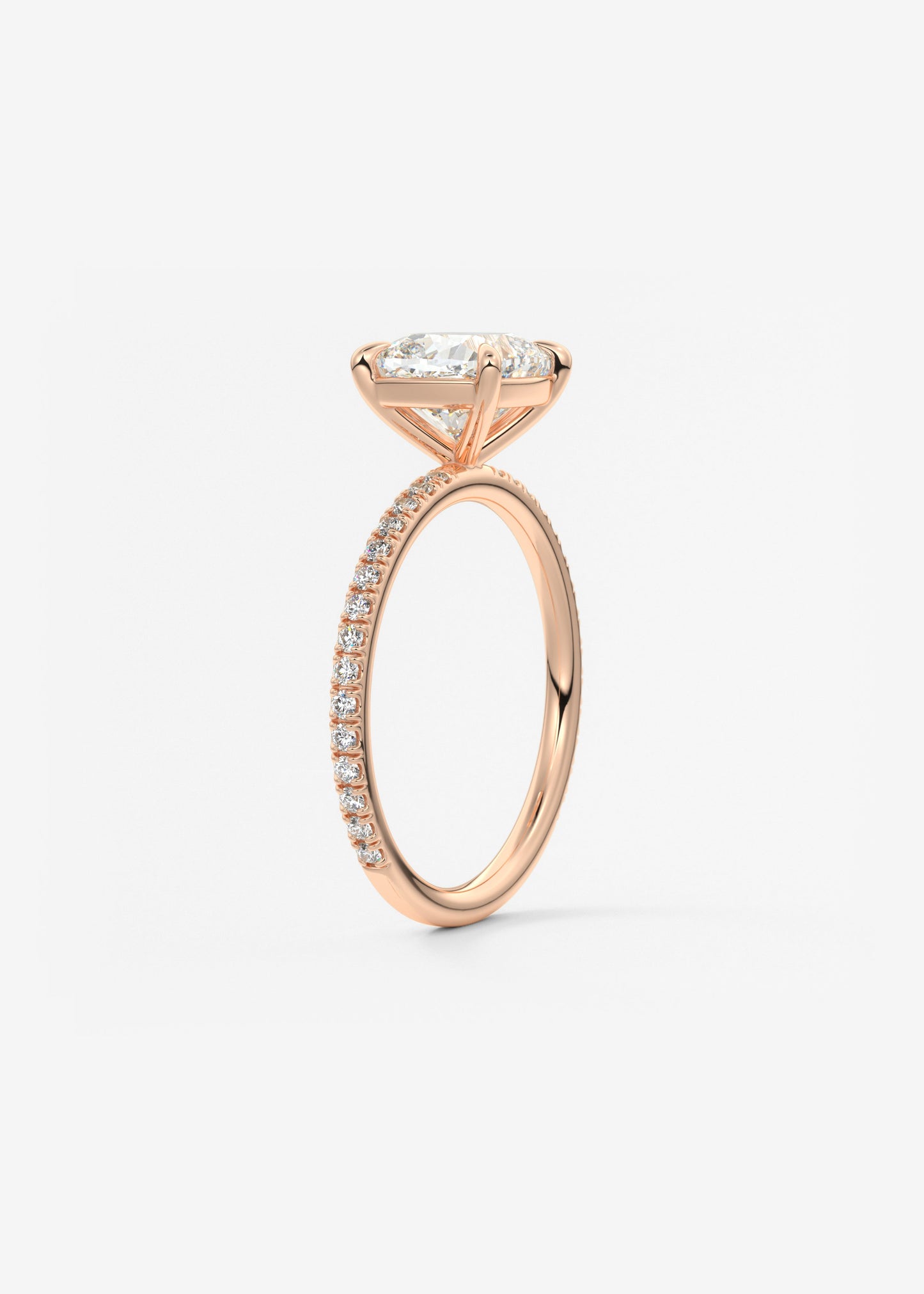 Cushion Pave Lab Grown Diamond Engagement Ring