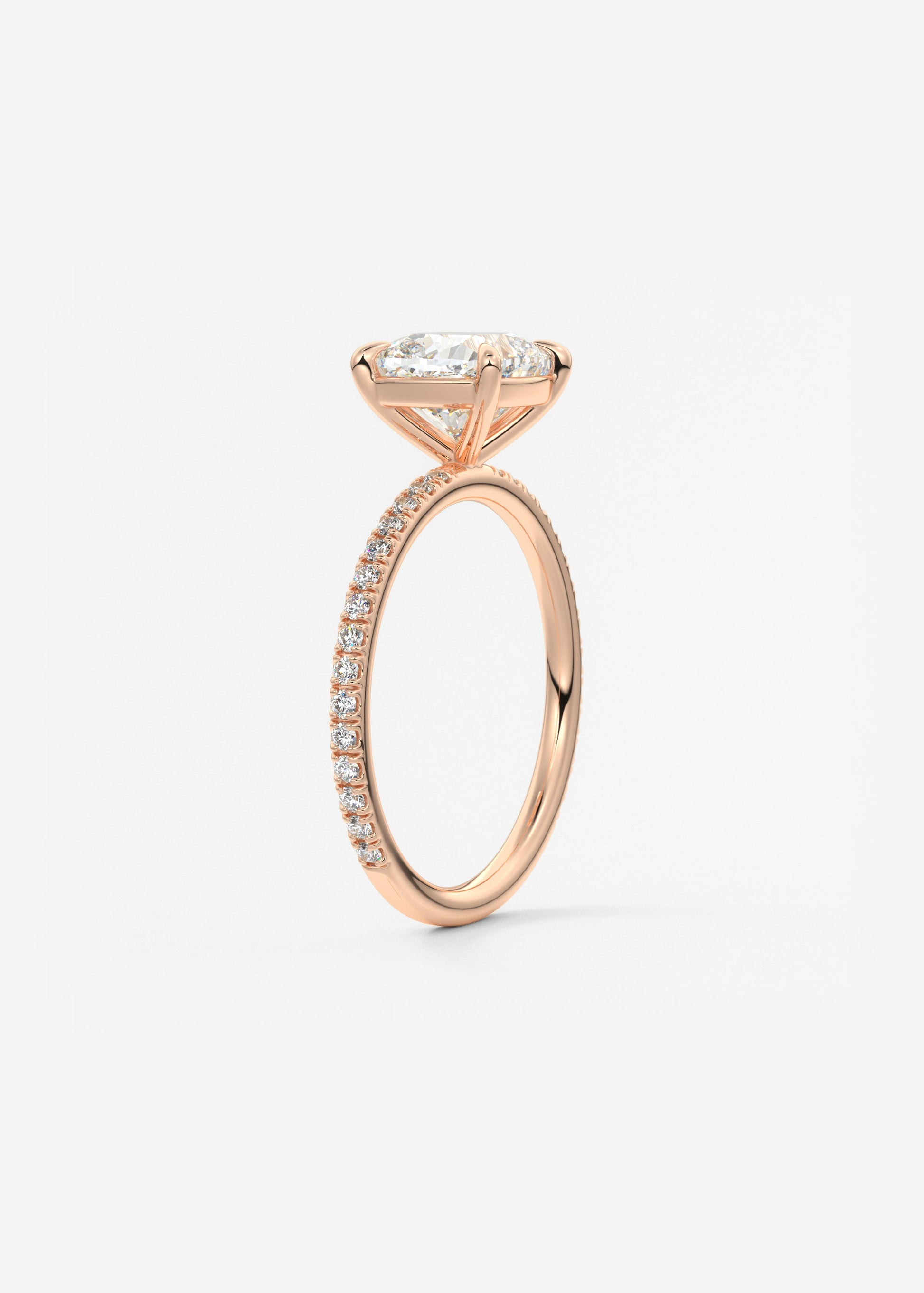 Cushion Pave Lab Grown Diamond Engagement Ring