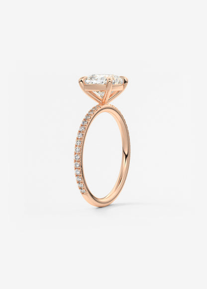 Cushion Pave Lab Grown Diamond Engagement Ring