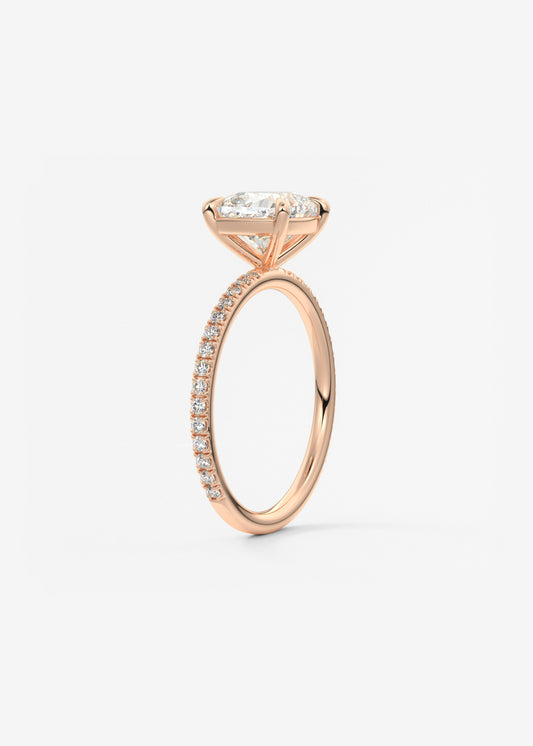 Cushion Pave Lab Grown Diamond Engagement Ring