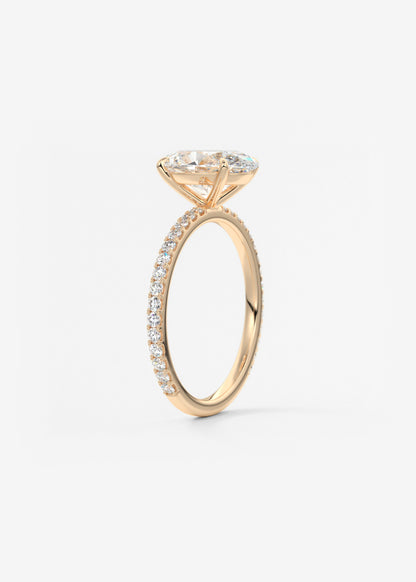 Oval Pave Lab Grown Diamond Engagement Ring