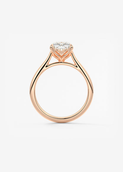 Cushion Cathedral Lab Grown Diamond Engagement Ring