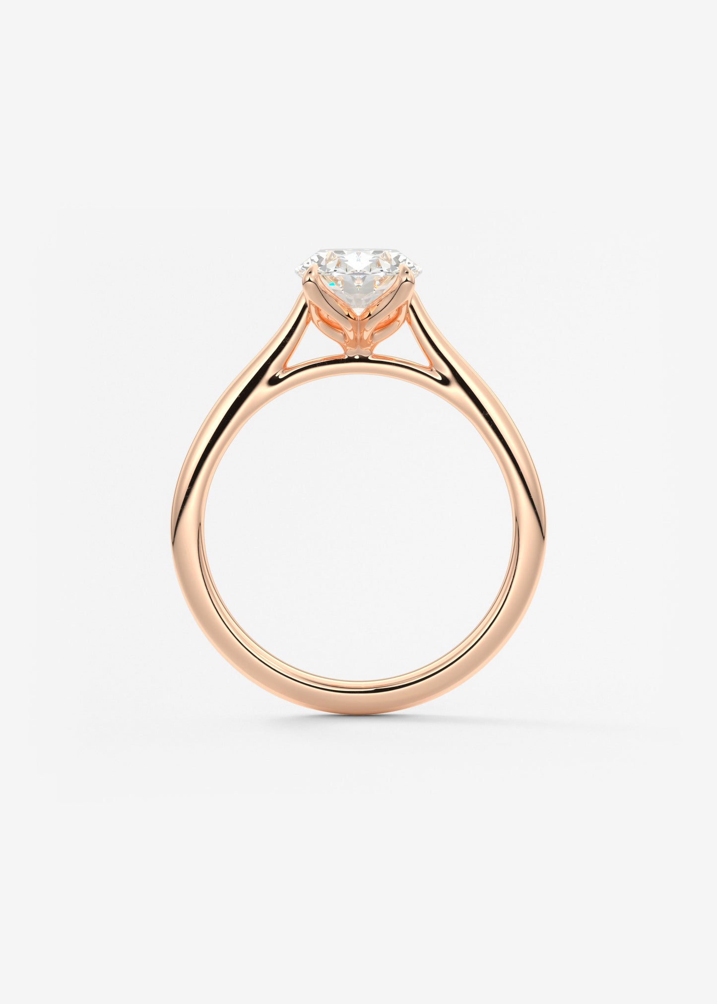 Oval Cathedral Lab Grown Diamond Engagement Ring