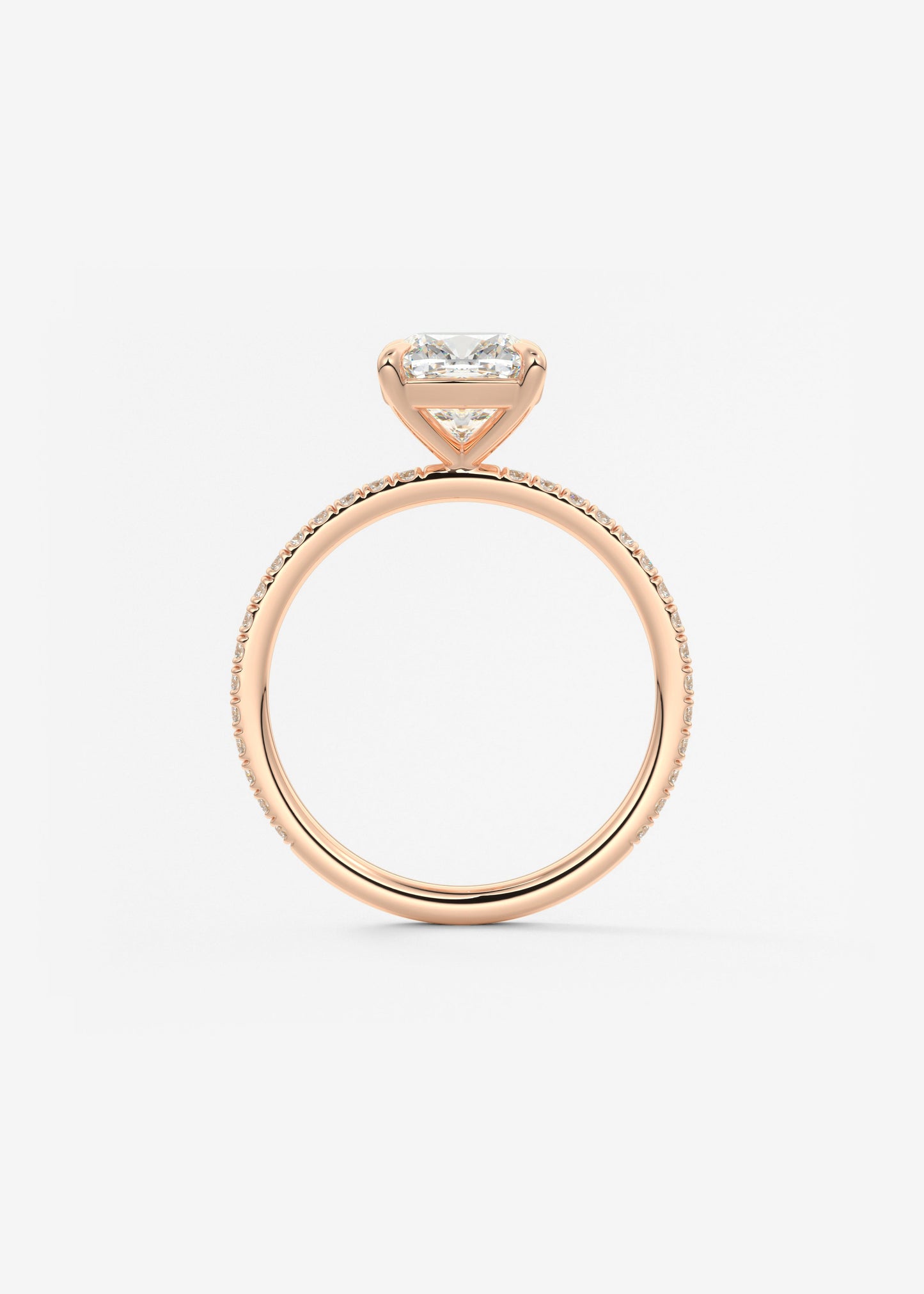Cushion Pave Lab Grown Diamond Engagement Ring
