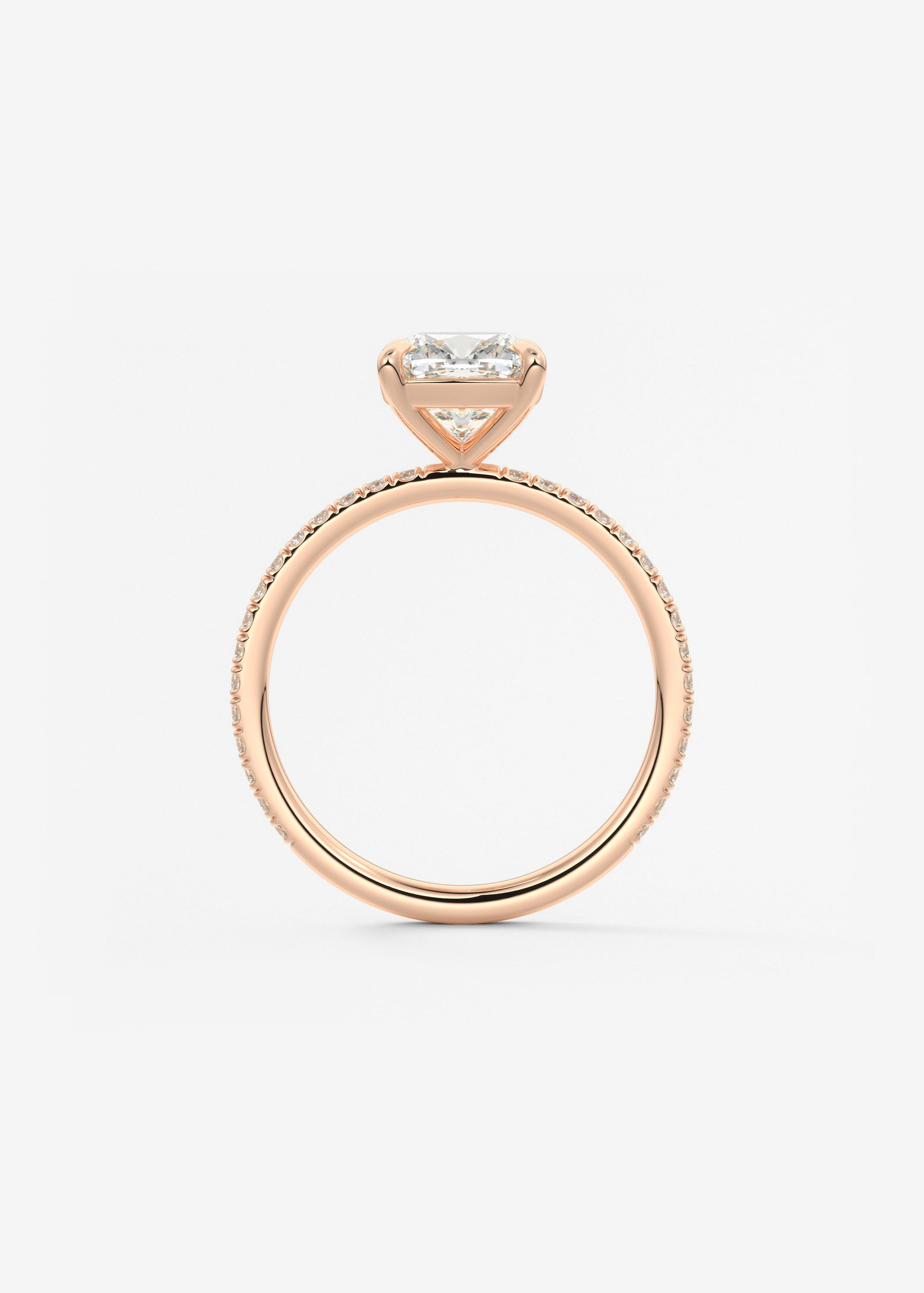 Cushion Pave Lab Grown Diamond Engagement Ring