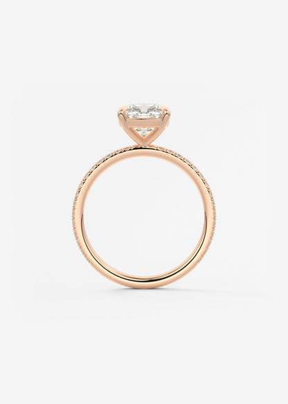Cushion Pave Lab Grown Diamond Engagement Ring