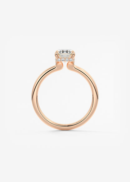 Emerald Hidden Halo Lab Grown Diamond Engagement Ring