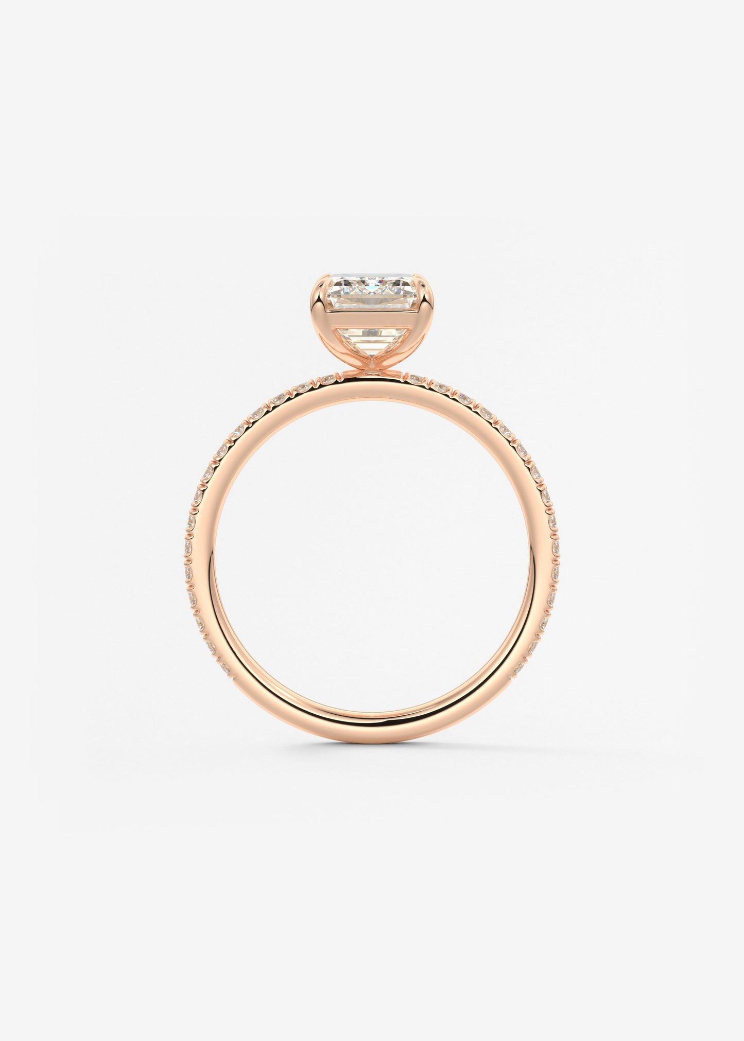 Emerald Pave Lab Grown Diamond Engagement Ring