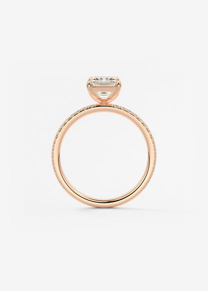 Emerald Pave Lab Grown Diamond Engagement Ring
