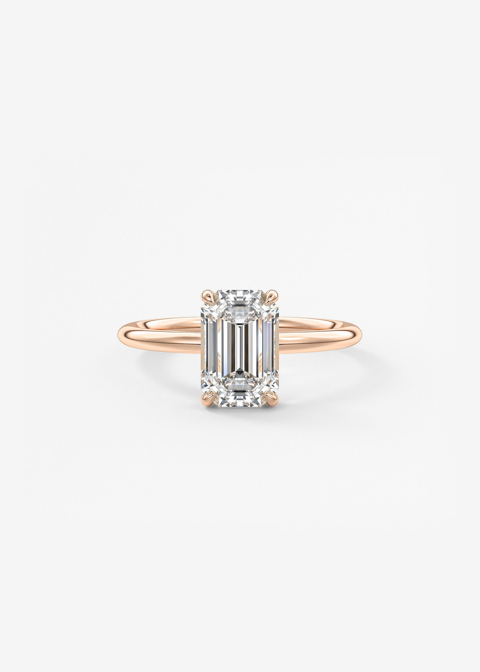 Emerald Hidden Halo Lab Grown Diamond Engagement Ring