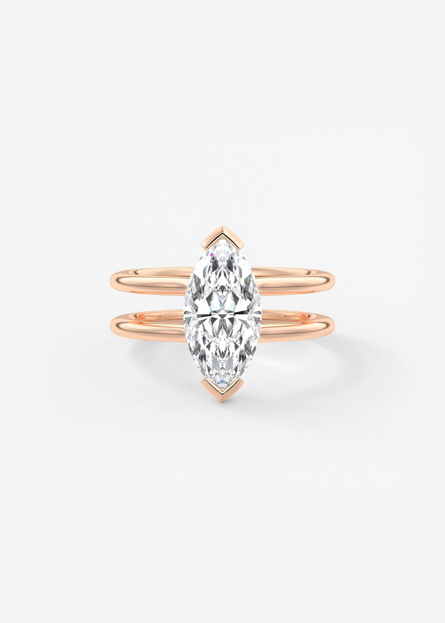 Marquise Cathedral Lab Grown Diamond Engagement Ring