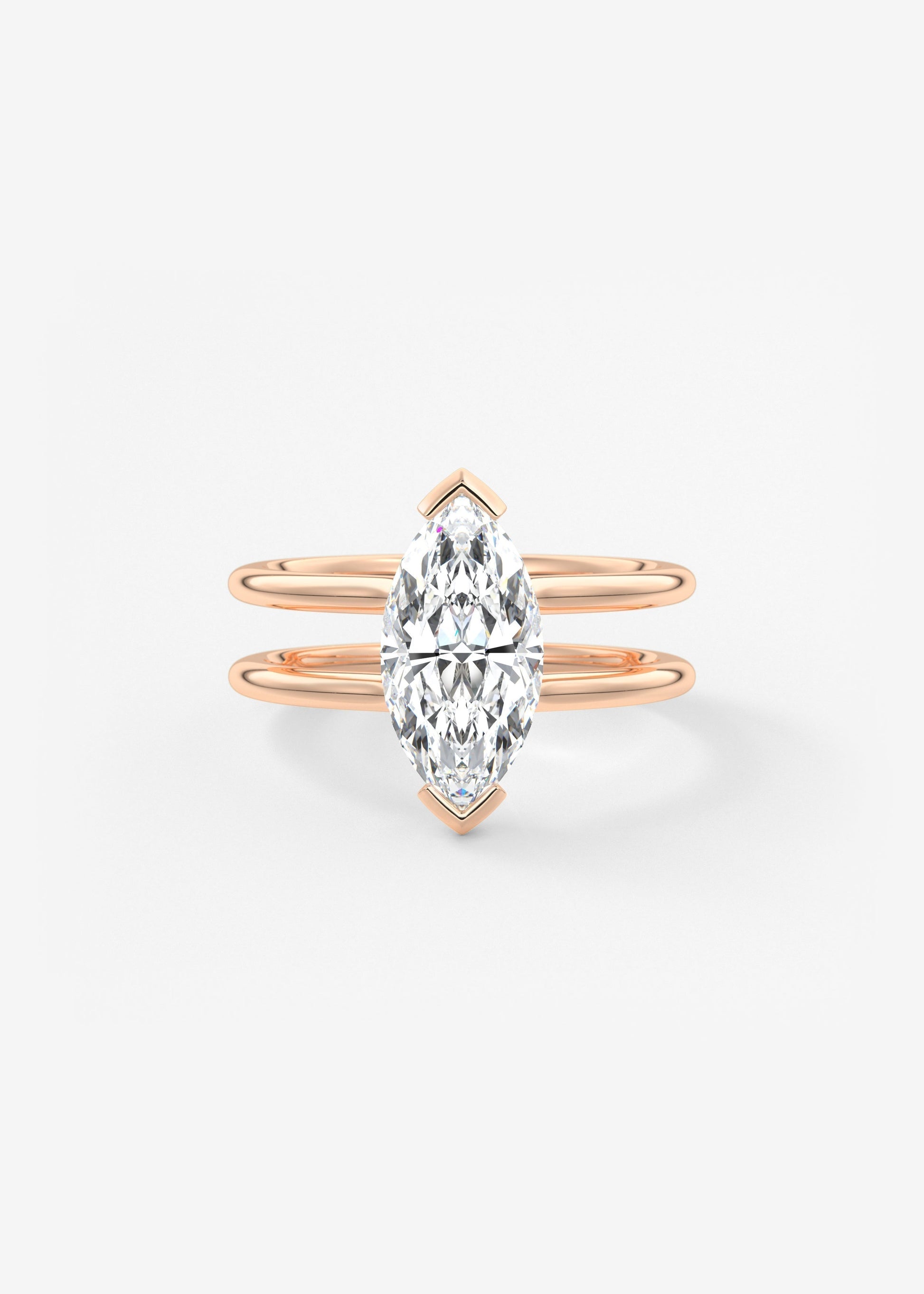 Marquise Cathedral Lab Grown Diamond Engagement Ring