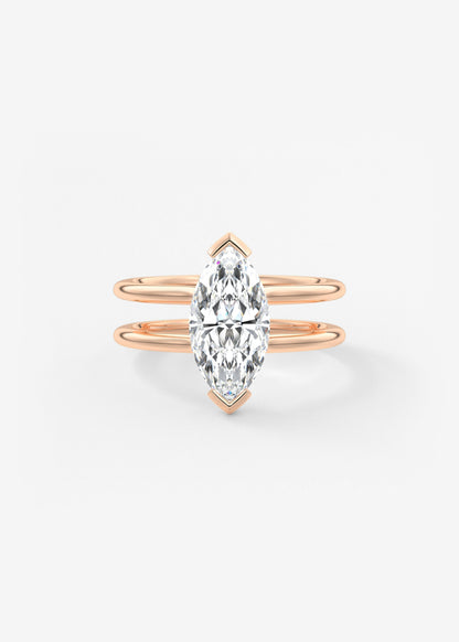 Marquise Cathedral Lab Grown Diamond Engagement Ring