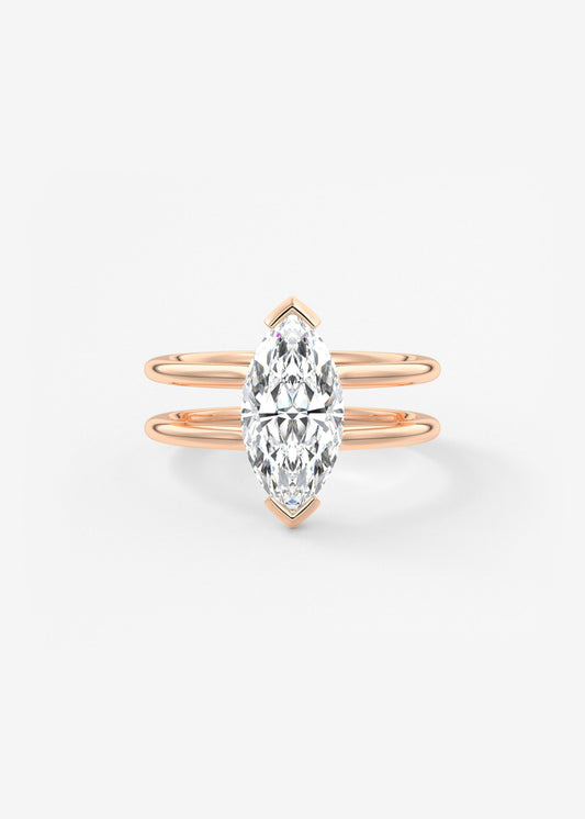 Marquise Cathedral Lab Grown Diamond Engagement Ring
