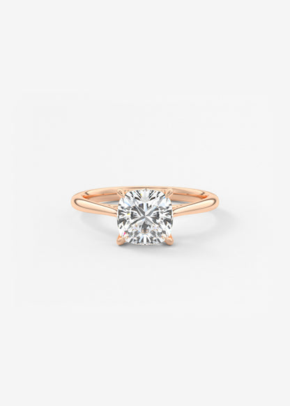 Cushion Cathedral Lab Grown Diamond Engagement Ring