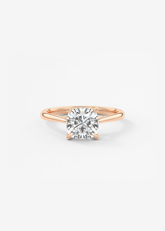 Cushion Cathedral Lab Grown Diamond Engagement Ring