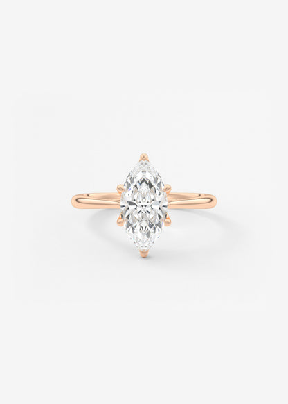 Marquise Cathedral Lab Grown Diamond Engagement Ring