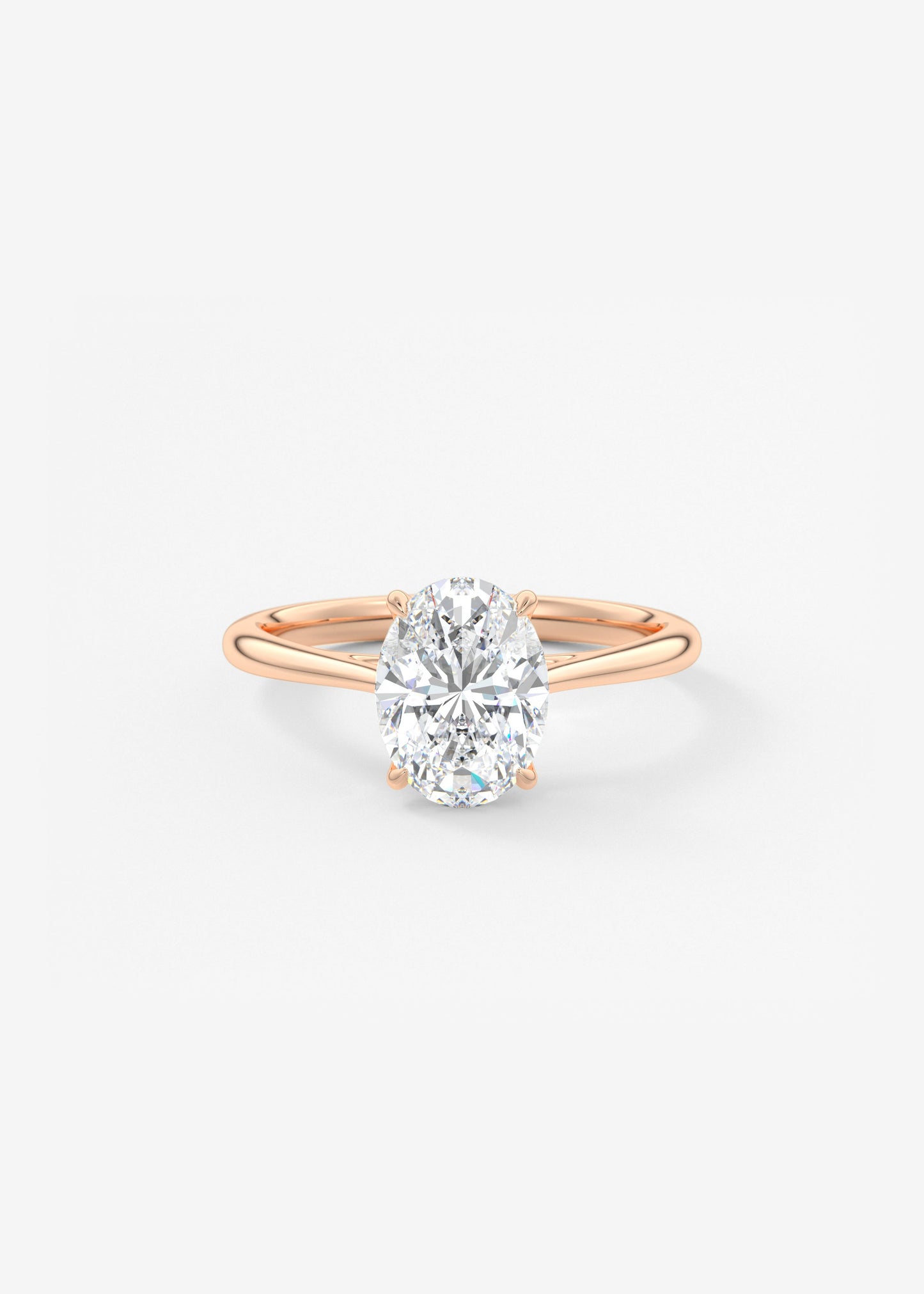 Oval Cathedral Lab Grown Diamond Engagement Ring