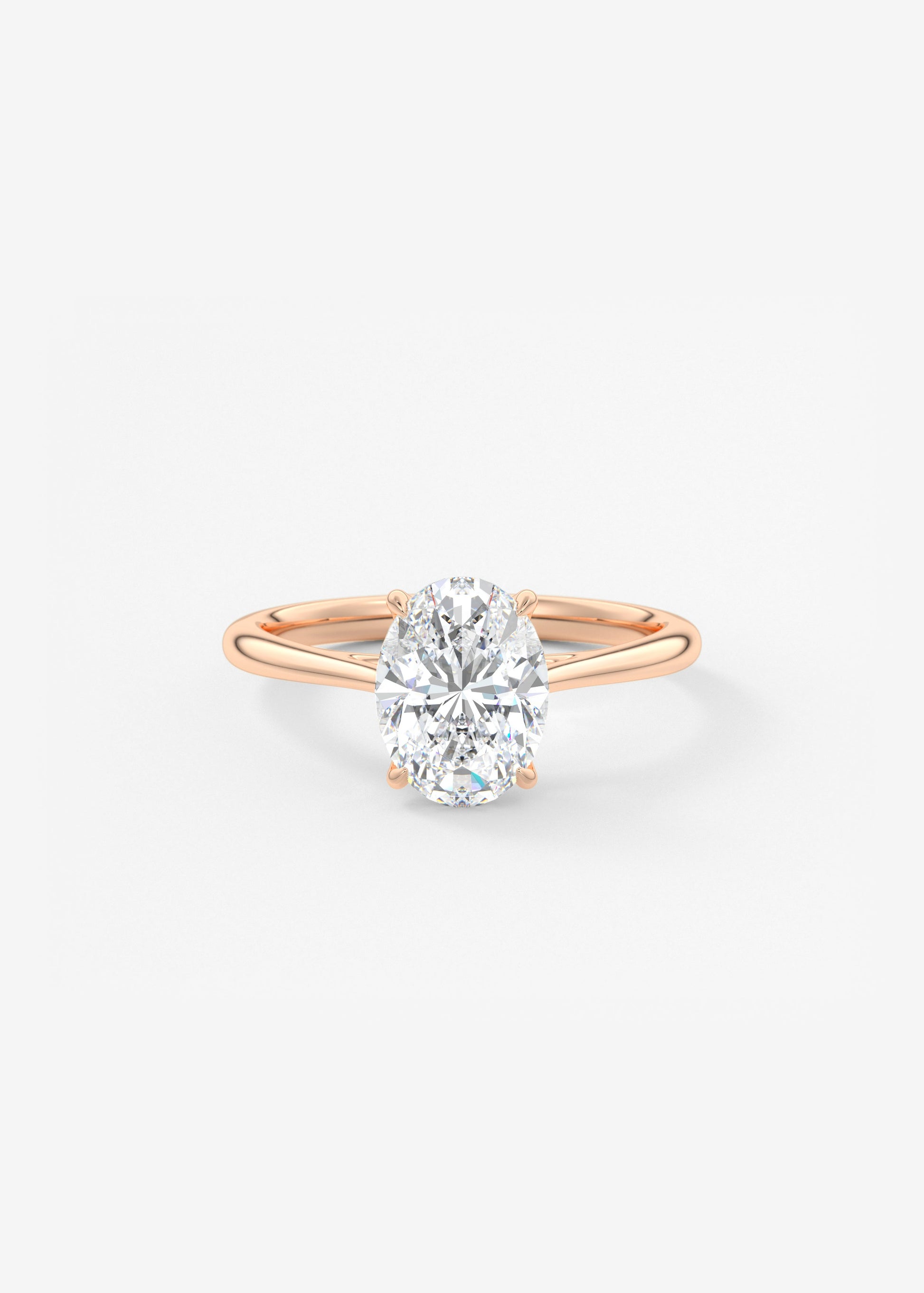 Oval Cathedral Lab Grown Diamond Engagement Ring