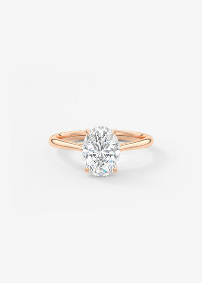 Oval Cathedral Lab Grown Diamond Engagement Ring