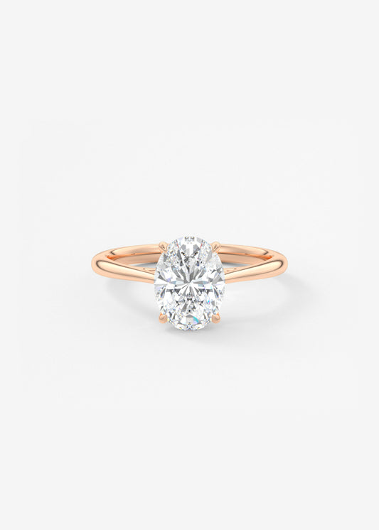 Oval Cathedral Lab Grown Diamond Engagement Ring