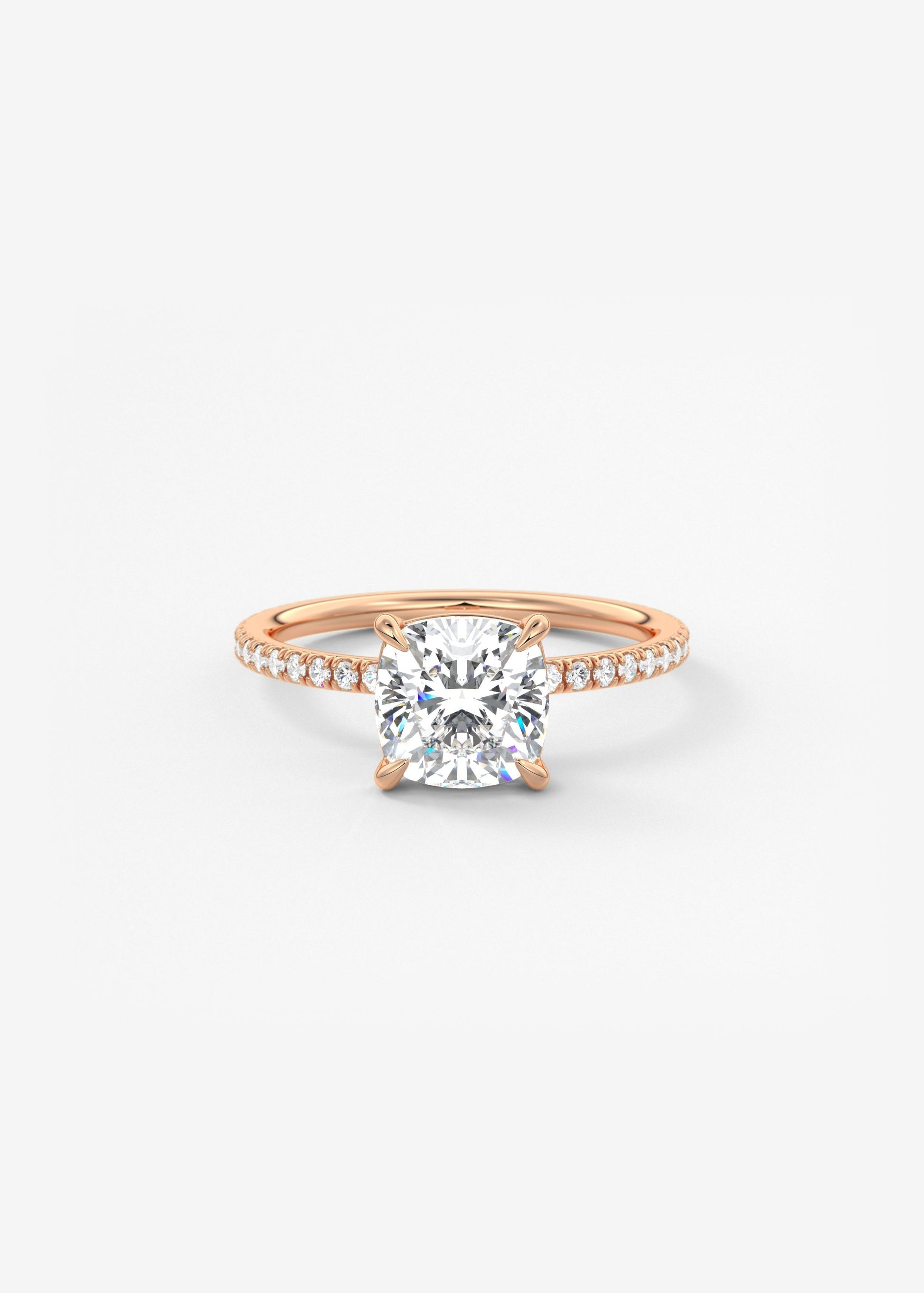 Cushion Pave Lab Grown Diamond Engagement Ring