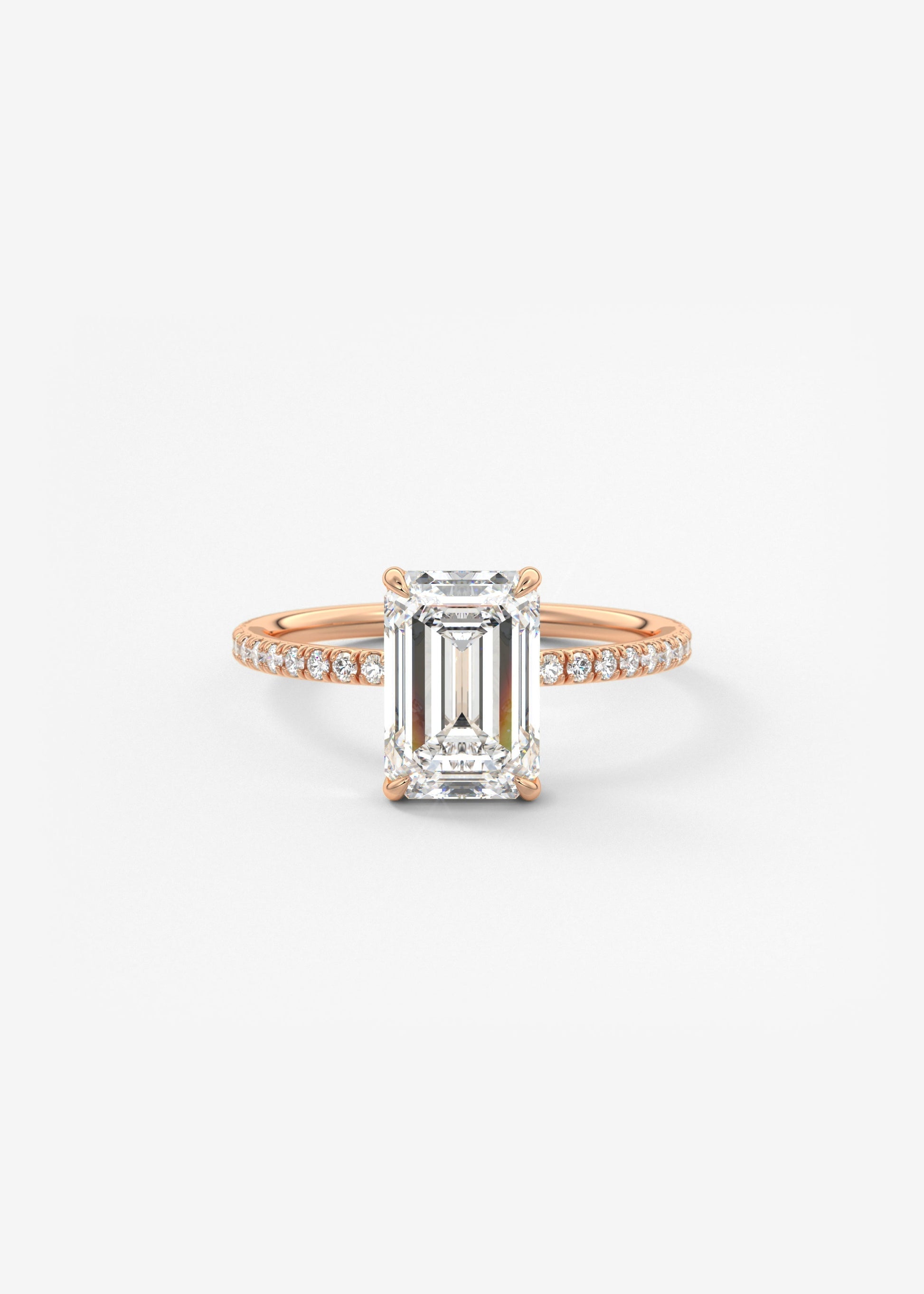 Emerald Pave Lab Grown Diamond Engagement Ring