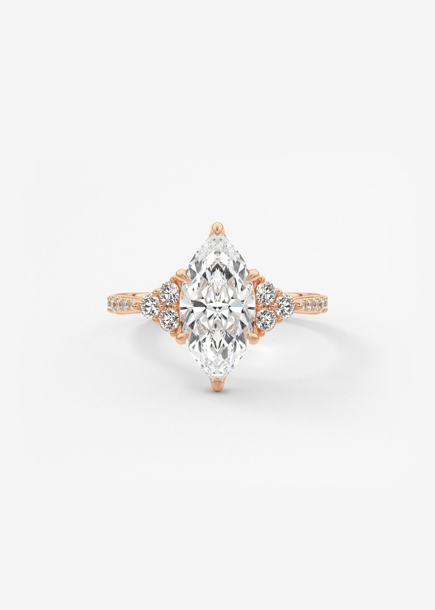 Marquise Cluster Lab Grown Diamond Engagement Ring