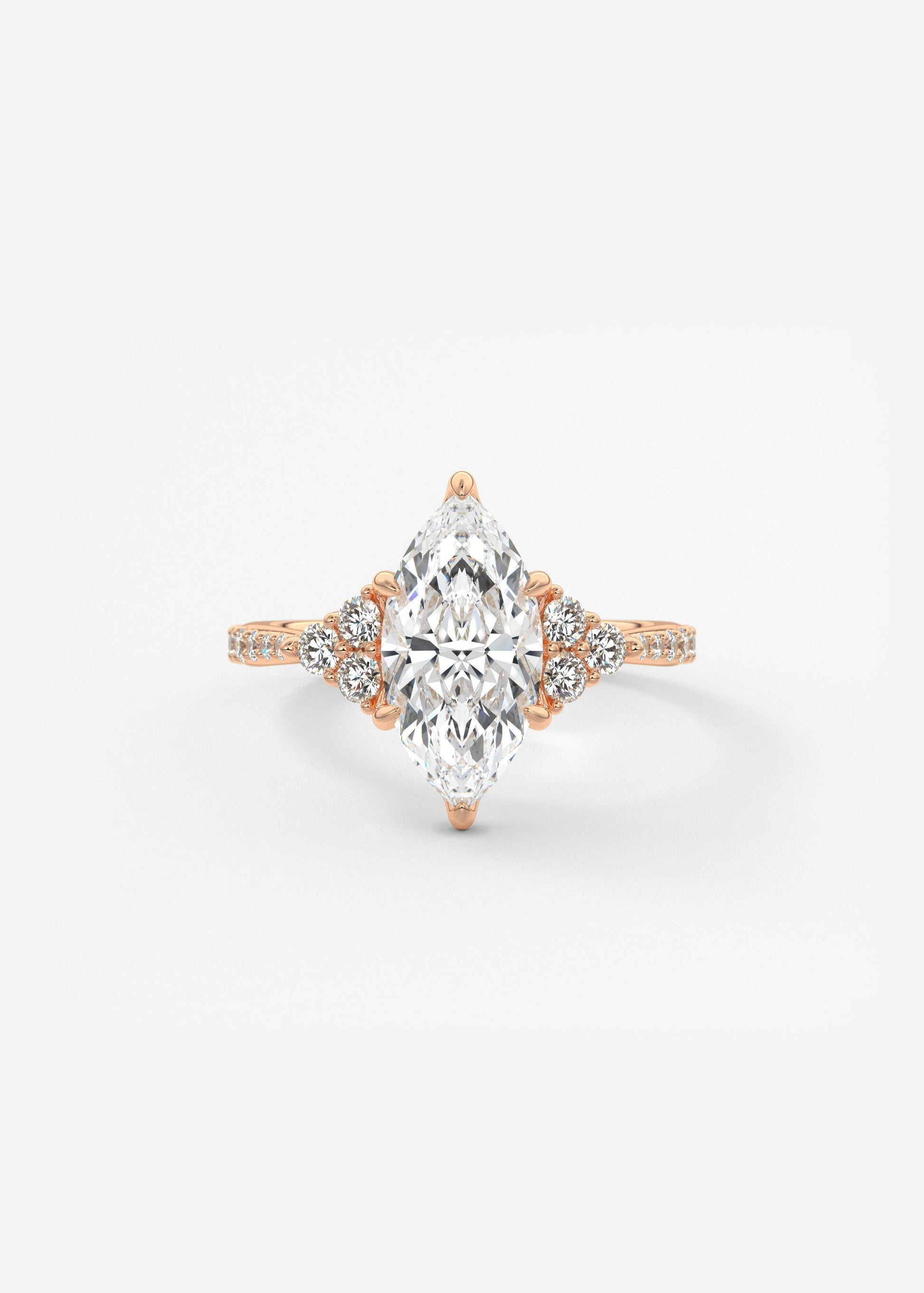 Marquise Cluster Lab Grown Diamond Engagement Ring