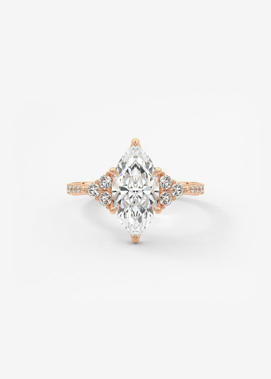 Marquise Cluster Lab Grown Diamond Engagement Ring