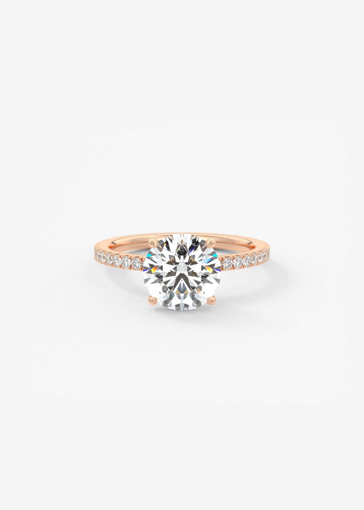 Round Pave Lab Grown Diamond Engagement Ring