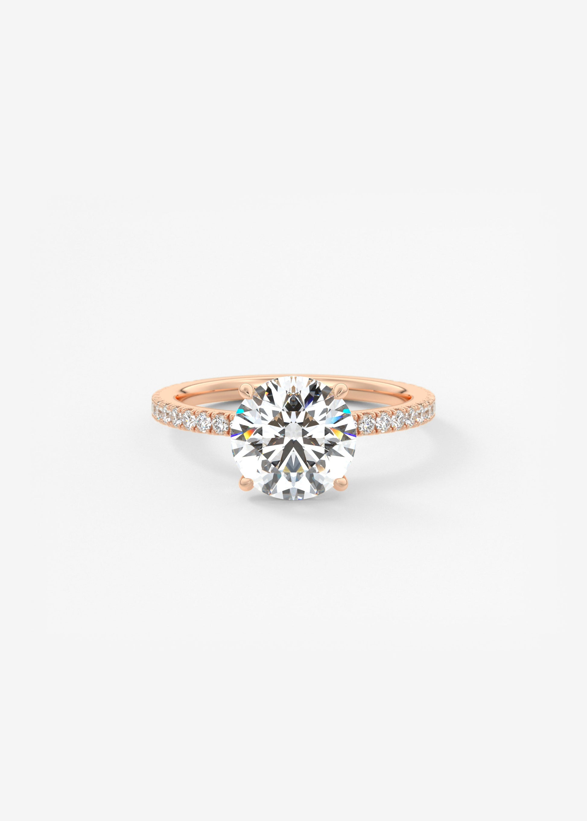Round Pave Lab Grown Diamond Engagement Ring