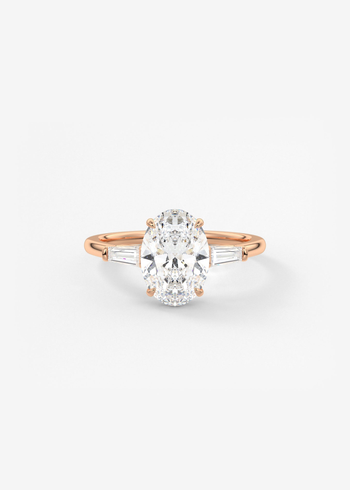 Oval Three Stone Lab Grown Diamond Engagement Ring